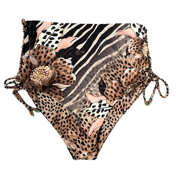 Agua Bendita Reversible Hope Jambo Animal Print High Waist Bikini Bottom Size S - Picture 11 of 16
